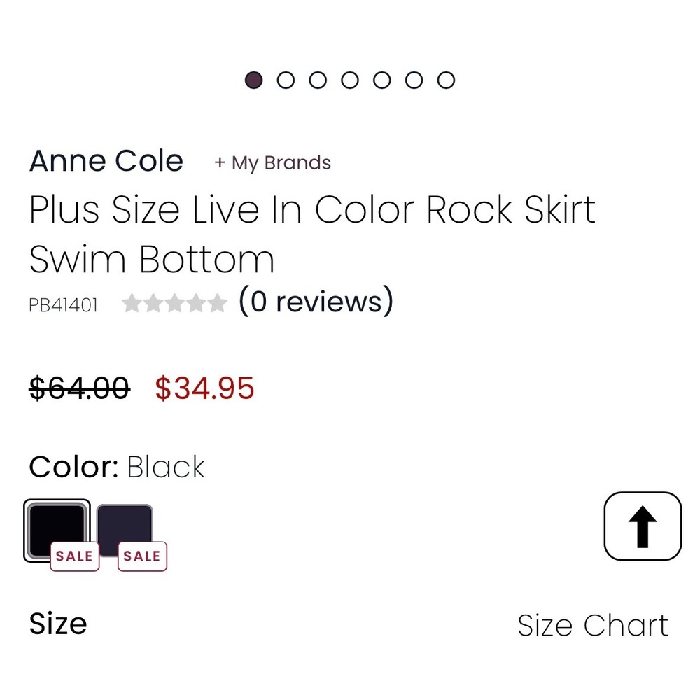 Anne Cole Plus Size Live In Color Rock Skirt Swim Bottom Navy Blue 20W 1X 2X - Picture 3 of 9
